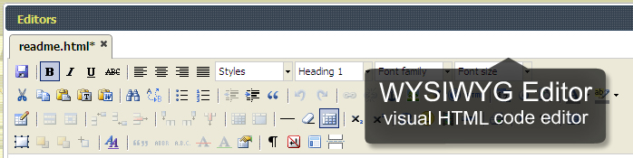 WYSIWYG HTML file editor
