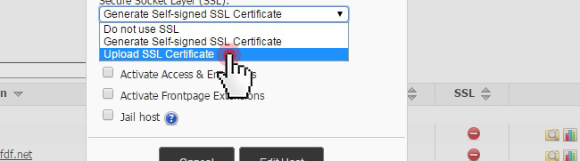 Upload an SSL certificate