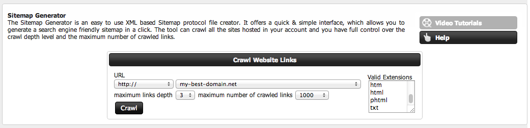 Hepsia Sitemap Generator