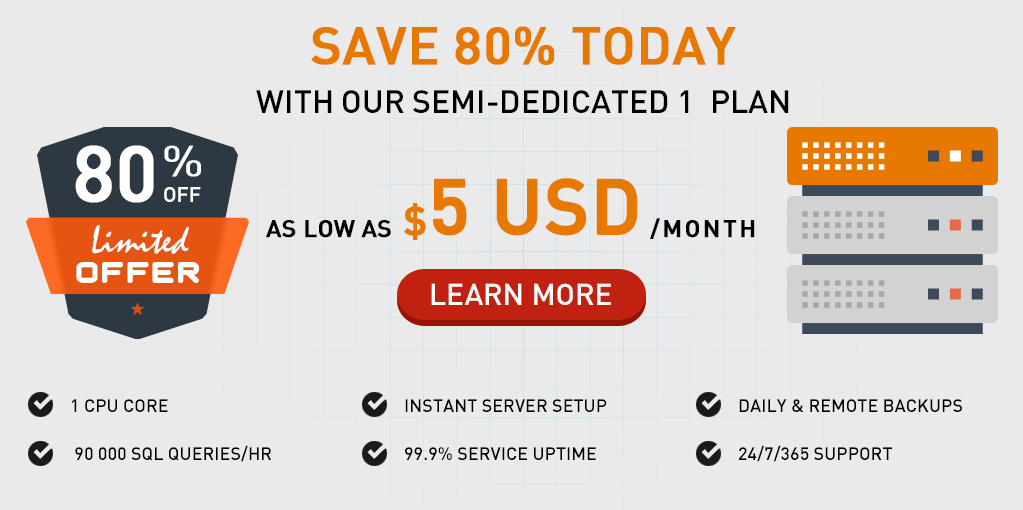 Semi-dedicated servers - promotion