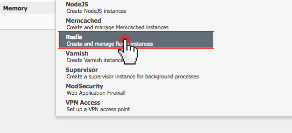 Redis in Control Panel