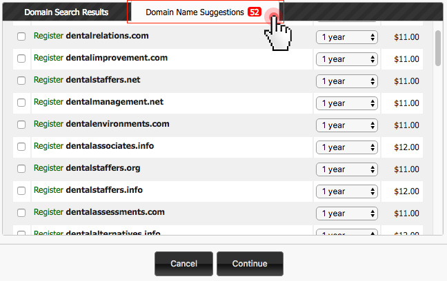 Domain suggestion tool enhanced - more results