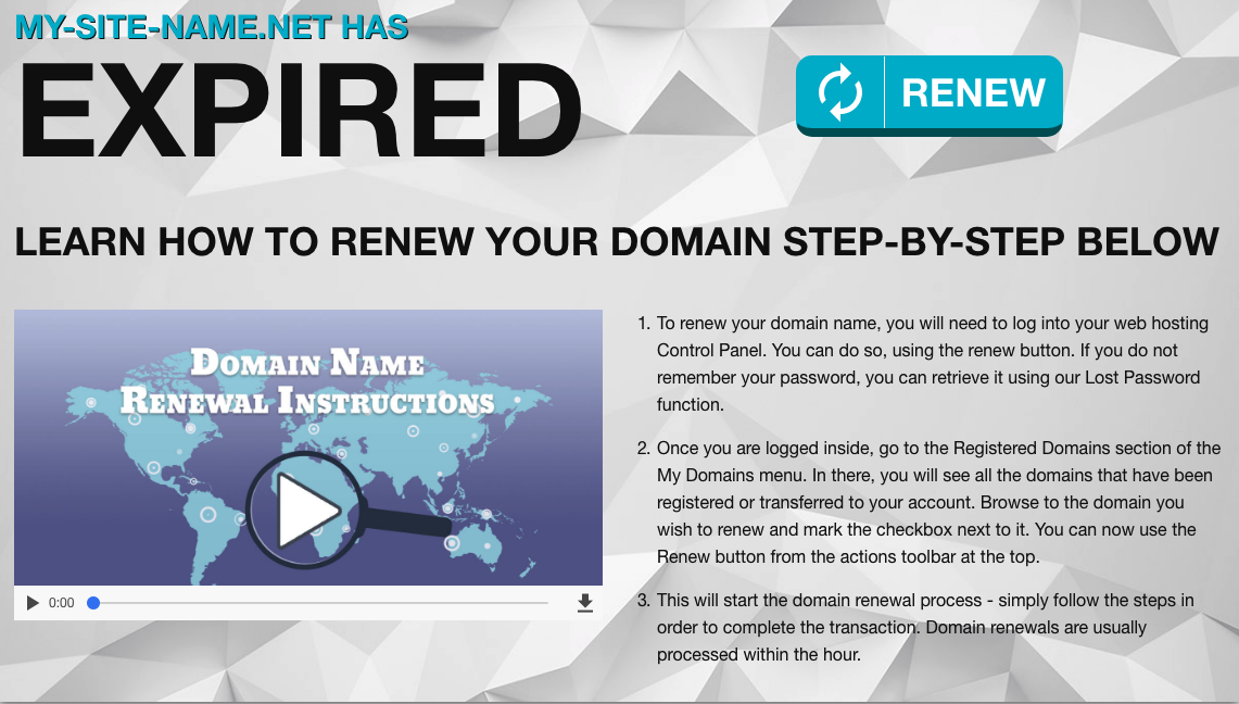 Domain Expiration Pages Have Been Re Designed