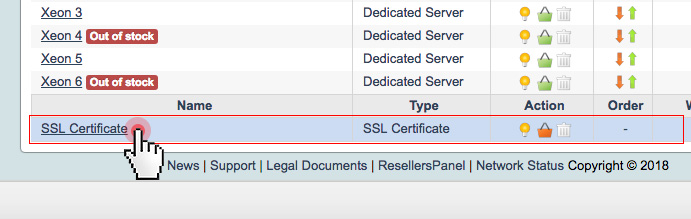 Activate/deactivate SSL certificates