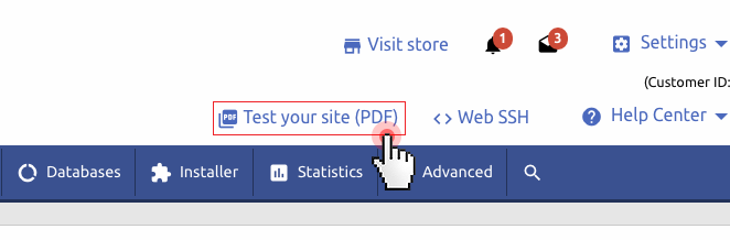 How to test site performance - download link in Control Panel