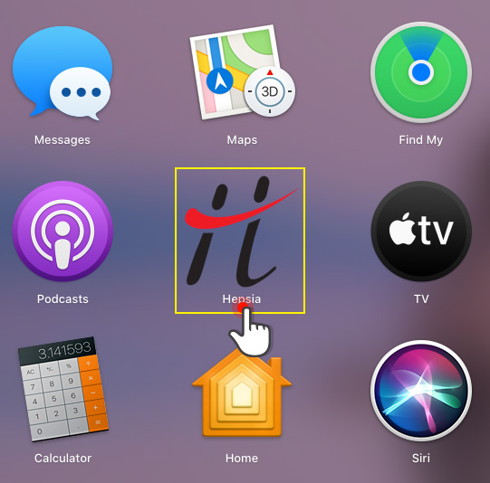 Hepsia PWA app - shortcut icon on screen on macOS